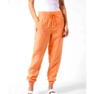 NWT- Athleta Womens Cabo Linen Jogger Cactus Peach-14
